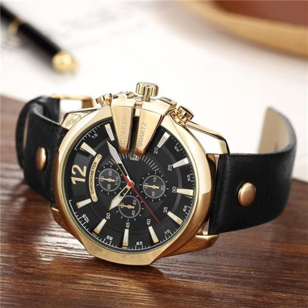 NEW Mens Luxury Gold Casual Watch